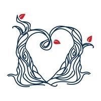 Vector illustration of a tree forming a love sign with simple and elegant lines