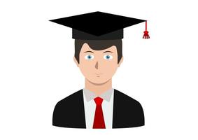 Male student character isolated on white background vector illustration