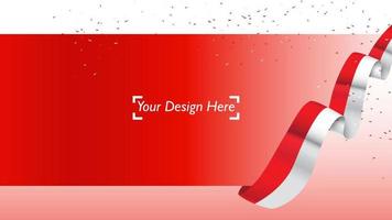 Indonesian patriotic background template with empty space for text, design, Holidays, Independence Day. Welcome to Indonesia concept - Vector