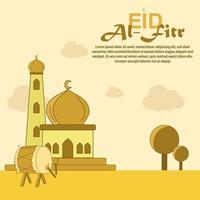 eid al-fitr mubarak illustration background for ramadan kareem vector