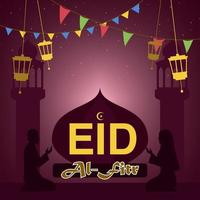 eid al-fitr mubarak illustration background for ramadan kareem vector
