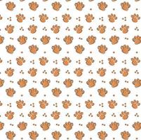 Colorful seamless pattern animal tiger paws legs Decorative cute wallpaper, good for printing. vector isolated on white