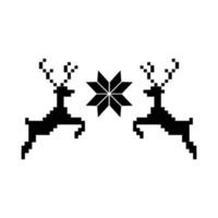 silueta moderna querido cara a cara con copo de nieve decoración del hogar pixel art vector