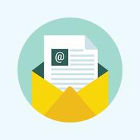 Flat e-mail envelope icon vector