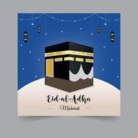 publicación en redes sociales de eid mubarak, diseño de eid ul fitr mubarak o eid ul adha, publicación en redes sociales islámicas del día sagrado o pancarta de ramadan kareem, espacio de fondo de diseño de formas geométricas para texto vector