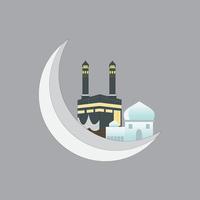 kaaba para hajj en al-haram, moderno edificio de mezquita islámica plana y elegante o luna, adecuado para diagramas, mapas, infografías, ilustraciones y otros recursos gráficos relacionados