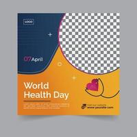 World health day social media post medical webinar for social media post, business banner template geometric shape design for attractive abstract elements post background space for text vector