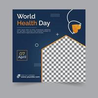 World health day social media post medical webinar for social media post, business banner template geometric shape design for attractive abstract elements post background space for text vector