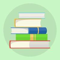 A stack of colorful books. Vector design