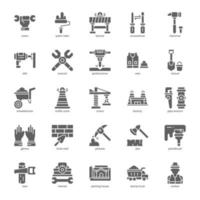 paquete de iconos de construcción para el diseño de su sitio web, logotipo, aplicación, ui. diseño de glifo de icono de construcción. ilustración de gráficos vectoriales y trazo editable. vector