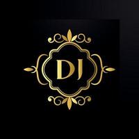 DJ Luxury Logo Design Template Vector, Luxury Letter Logo, golden letter logo, gold alphabet logo vector