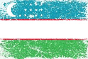 Uzbekistan flag distressed grunge texture vector