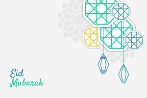 Eid Mubarak greeting card template premium vector