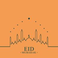 Eid Mubarak greeting card template premium vector