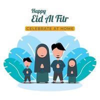 Eid Mubarak greeting card template premium vector