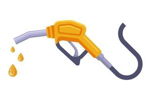 gun at a petrol station to replenish the tank with petrol. flat vector illustration