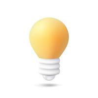 3d yellow bulb icon isolated on white background. solution and strategy concept. vector