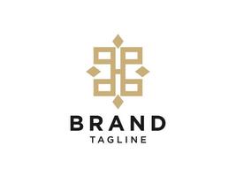 Abstract Initial Letter H Logo. Gold Linear Leaves Linked Style. Usable for Business, Healthcare, Nature and Beauty Logos. Flat Vector Logo Design Template Element.