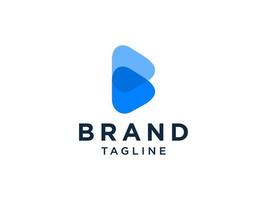 logotipo inicial de la letra b. estilo origami azul con sombra aislado sobre fondo blanco. utilizable para logotipos comerciales y de marca. elemento de plantilla de diseño de logotipo de vector plano.