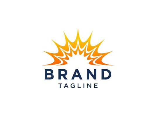Abstract Sun Logo. Sun Icon with Rays isolated on White Background. Usable for Business and Nature Logos. Flat Vector Logo Design Template Element.