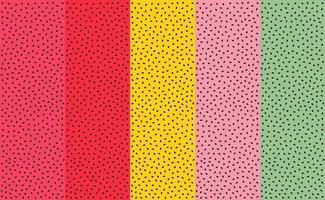Assembly of 5 watermelon backgrounds with seeds - Vector