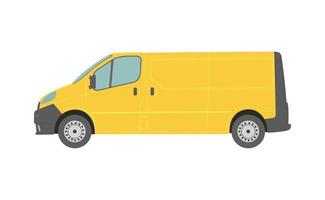 Large yellow van on a white background - Vector