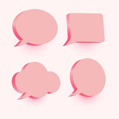 3d speech bubble chat set collection illustration