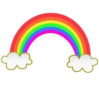 Beautiful rainbow on white screen. vector