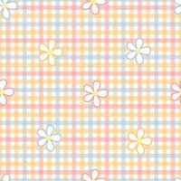 Gingham pattern seamless Plaid repeat vector in orange and pink Design for print, tartan, gift wrap, textiles, checkered background for tablecloth