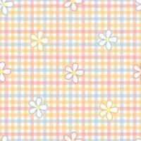 Gingham pattern seamless Plaid repeat vector in orange and pink Design for print, tartan, gift wrap, textiles, checkered background for tablecloth