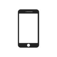 smartphone icon  isolated on white background . Mock up phone with blank screen . Vector illustration