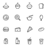 conjunto de iconos de comida. ilustración aislada sobre fondo blanco para gráficos y diseño web vector