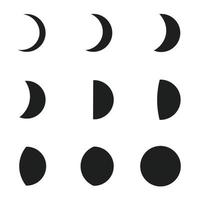 Moon icons set. Illustration isolated on white background for graphics and web design. vector