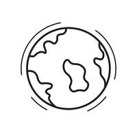 Earth icon. World symbol. Thin line icon on white background for graphics and web design. Vector illustration.