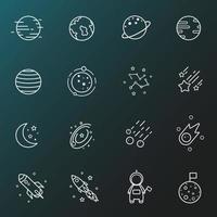 Space icons Set. Illustration isolated on background for graphics and web design vector