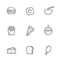 conjunto de iconos de comida. ilustración aislada sobre fondo blanco para gráficos y diseño web vector