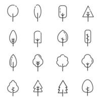 Tree Vector Line Icon Set. Illustration isolated on white background for graphics and web design
