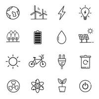 Energy icons set. Illustration isolated on white background for graphics and web design vector