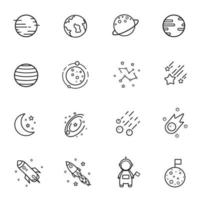 Space icons Set. Illustration isolated on white background for graphics and web design vector