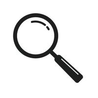 Vector magnifying glass icon with reflection Isolated on white background.