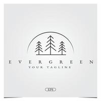 evergreen logo premium with pines tree logo elegant template vector eps 10