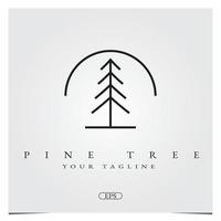 pino árbol círculo logo premium elegante plantilla vector eps 10