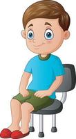 Cartoon a boy sitting on the chair vector