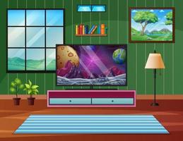 Living room interior with different furniture items vector