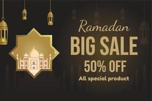 Ramadan sale, banner design vector