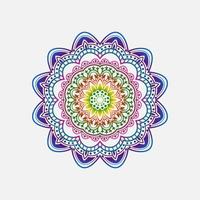 mandala. elemento decorativo vintage. mandala en colores del arco iris. mandala con motivo floral. plantillas de yoga vector