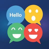 Message Speech Bubbles emoticon Flat illustration vector