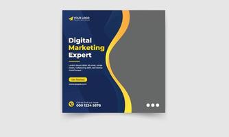 Digital marketing social media post template design vector