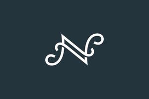 Stylish Letter N Logo Design Vector