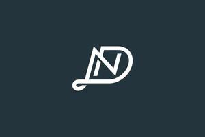 Letter ND or DN Logo Design Vector